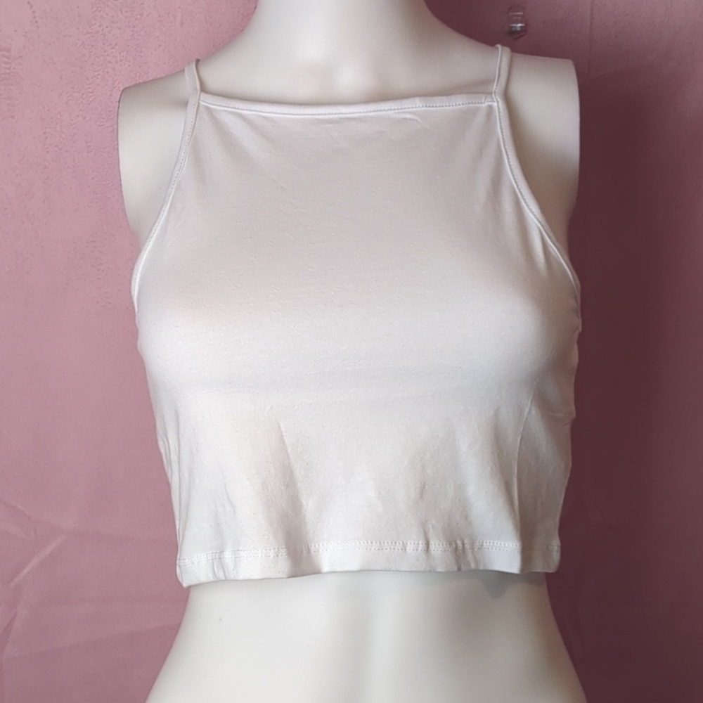 Nasty Gal Racer You To It Crop Top in White size UK 4 US 0